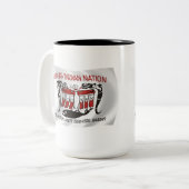 マカ族国旗のマグカップ ツートーンマグカップ (正面左)