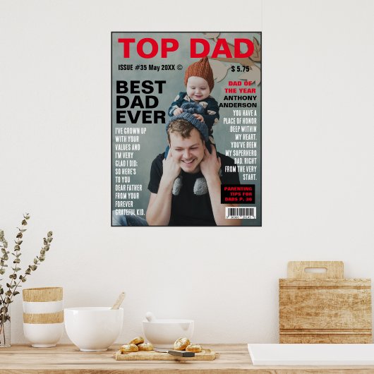 マガおもしろいカスタムジンの写真カバー ポスター (キッチン)