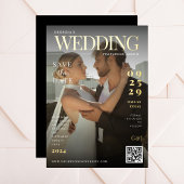 マガおもしろいジンカバー暗いユニーク写真結婚の 箔招待状