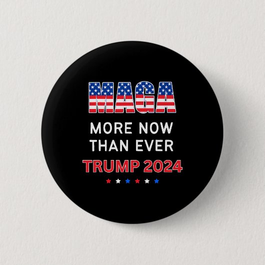 マガは今まで以上に大統領のためのトランプ2024 缶バッジ (正面)