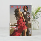 マガエレガントジンの結婚式の日付を保存 招待状 (スタンド正面)