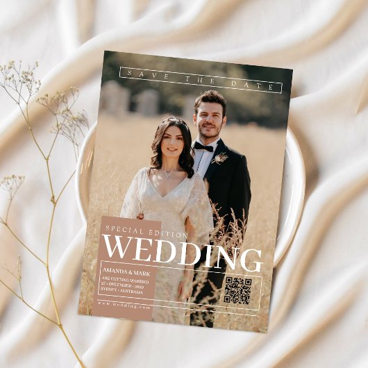 マガエレガントユニークジンの表紙の日付を保存 招待状