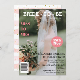 マガジパーソナライズされたンカバー写真ブライダルシャワー 招待状