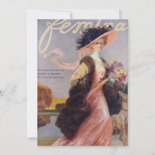 マガジフランスのンFemina 1909カバー空白の招待状 招待状 (正面)