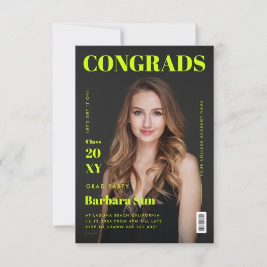 マガジモダンンカバー卒業パーティー卒業パーティー 招待状 (正面)