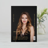 マガジモダンン・ブラック&金ゴールド卒業パーティー 箔招待状 (立ち正面)