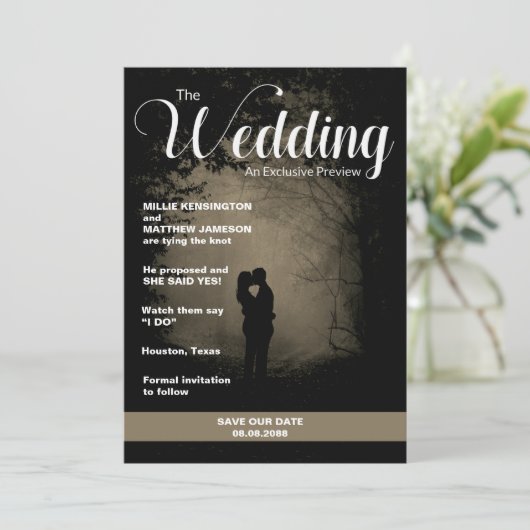 マガジンの表紙 | 結婚式の日程を保存 招待状 (スタンド正面)