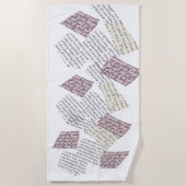 マガジンエステティック – レトロ編集スタイル ビーチタオル (正面)