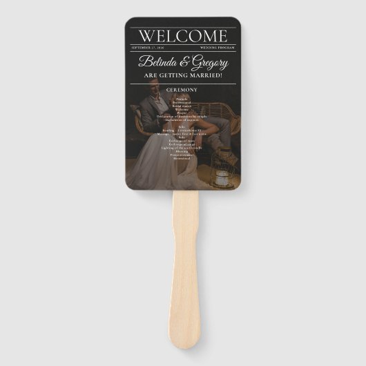 マガジンエディトリアル新聞写真結婚式 プログラム ハンドファン (正面)