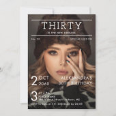 マガジンエディトリアル新聞写真誕生日 招待状 (正面)