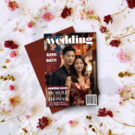 マガジンカバースタイルトレンディー日付写真を保存 招待状