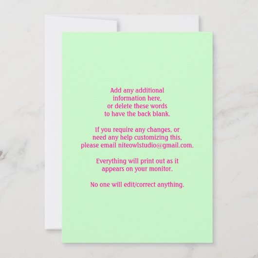 マガジンカバースタイル2nd誕生日パーティの招待状 招待状 (裏面)