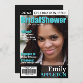 マガジンカバーターコイズブライダルシャワー招待状 招待状 (正面/裏面)