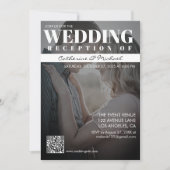 マガジンカバートレンディーダークフォトQRコード披露宴 招待状 (正面)