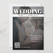 マガジンカバートレンディーダークフォトQRコード結婚ズ 招待状 (正面)