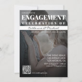 マガジンカバートレンディーダークフォトQRCode婚約 招待状 (正面)