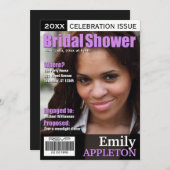 マガジンカバーパープルブライダルシャワー招待状 招待状 (正面/裏面)