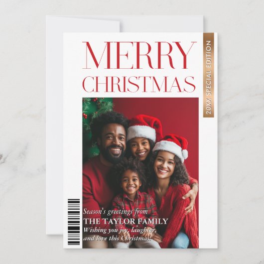 マガジンカバーモダン家族の写真のハイライト 招待状 (正面)