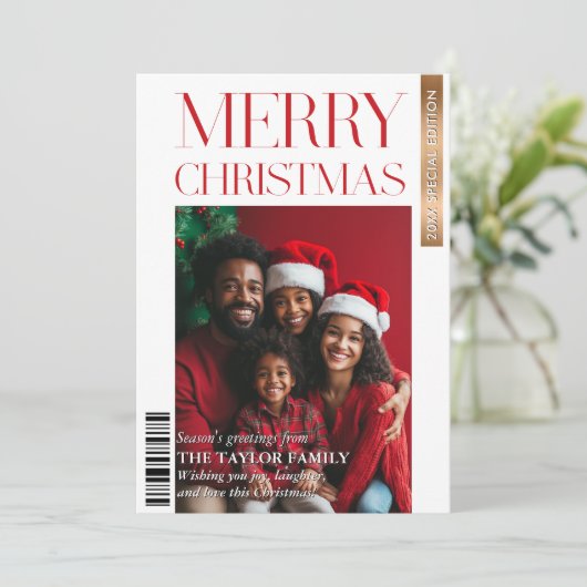 マガジンカバーモダン家族の写真のハイライト 招待状 (スタンド正面)