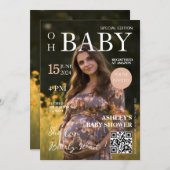 マガジンカバー写真ベビーシャワー招待状 招待状 (正面/裏面)