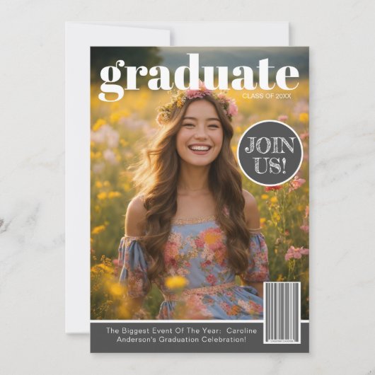 マガジンカバー写真大学院パーティの招待状 招待状 (正面)