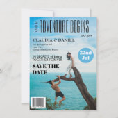 マガジンカバー写真結婚式Save the Date Card 招待状 (正面)