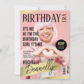 マガジンカバー写真誕生日時代パーティー 招待状 (正面)