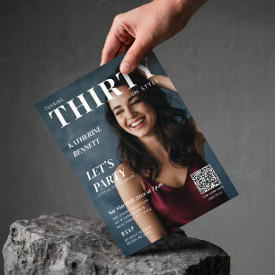 マガジンカバー写真 30歳の誕生日パーティーQRコード 招待状