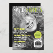 マガジンカバー写真Sweet sixteen誕生日招待状 招待状 (正面/裏面)