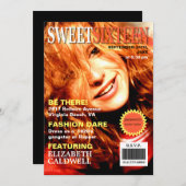 マガジンカバー写真Sweet sixteen誕生日招待状 招待状 (正面/裏面)