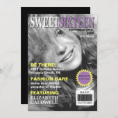 マガジンカバー写真Sweet sixteen誕生日招待状 招待状 (正面/裏面)