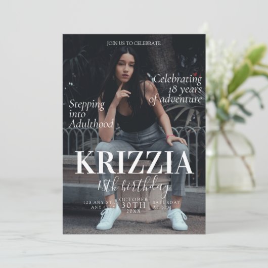 マガジンカバー誕生日招待状カード 招待状 (スタンド正面)