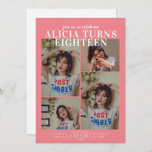 マガジンカバー誕生日招待状 招待状 (正面/裏面)