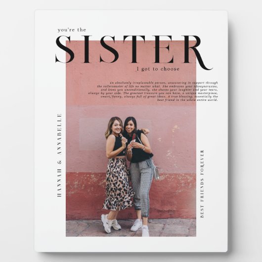 マガジンカバー |姉妹の写真コラージュのギフト フォトプラーク (正面)