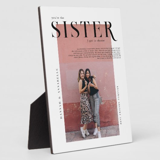 マガジンカバー |姉妹の写真コラージュのギフト フォトプラーク (側面)