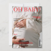 マガジンカユニークバー写真ベビーシャワー 招待状 (正面)