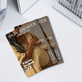 マガジンカ男女兼用バー写真ベビーシャワー 招待状