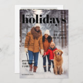 マガジンスタイルホリデーカード – トップタイトル、ブラック シーズンカード (正面/裏面)