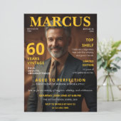 マガジンスタイル60th誕生日フォトウイスキーテーマ 招待状 (スタンド正面)