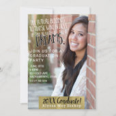 マガジンフモダンル写真写真卒業 招待状 (正面)