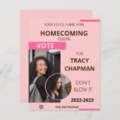 マガジン投票ホームカミングクイーンフライヤーテンプレート 招待状 (正面/裏面)