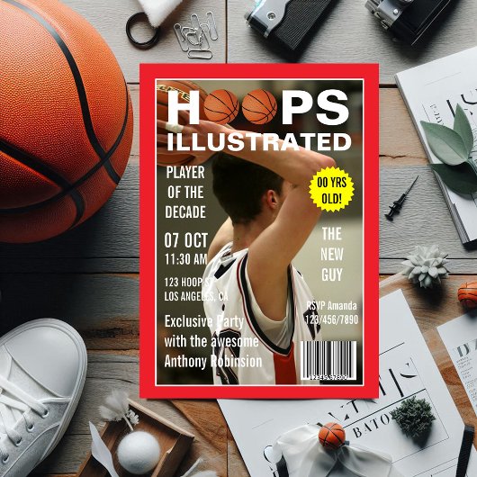 マガジン有名人バスケットボールバースデーパーティーの写真 招待状