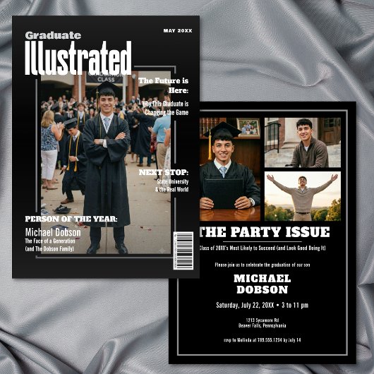 マガジン フォー フォト ブラック 卒業パーティー 招待状