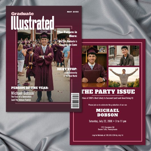 マガジン フォー フォト マルーングラデュエーションパーティー 招待状