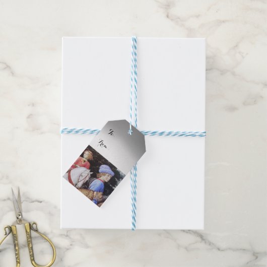 マガス・メルキオールの行列、馬のライダー、野良猫 ギフトタグ (より糸付き)