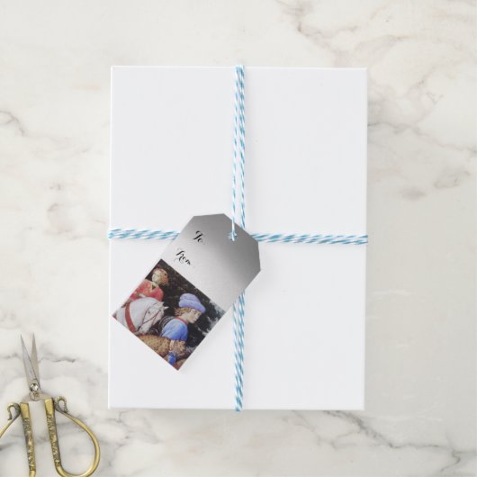 マガス・メルキオールの行列、馬のライダー、野良猫 ギフトタグ (より糸付き)