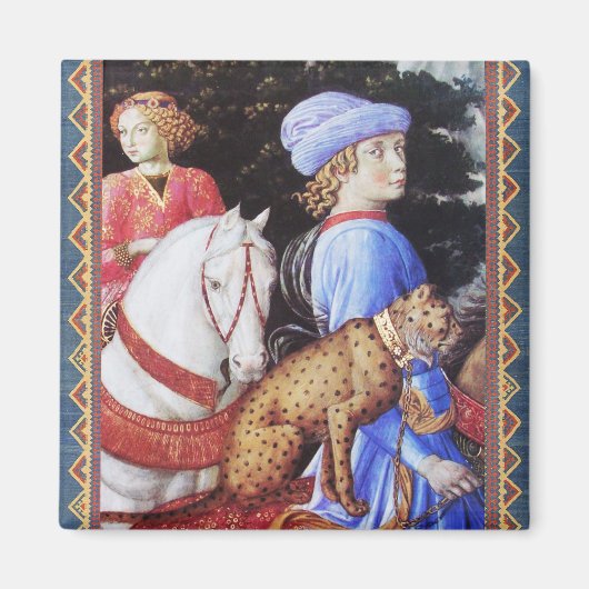 マガス・メルキオールの行列、馬のライダー、野良猫 マグネット (正面)