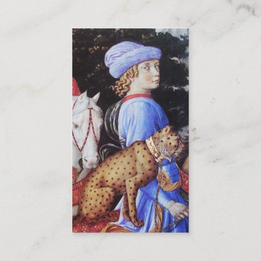 マガス・メルキオールの行列、馬のライダー、野良猫 名刺 (裏面)