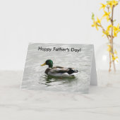 マガモのアヒルの父の日カード カード (黄色い花)