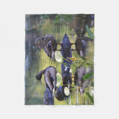 マガモのアヒルの組 フリースブランケット (正面)